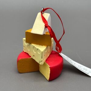 Hallmark Christmas Ornament Stack of Cheese Wheel Swiss Cheddar Brie Foodie Gift